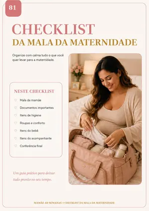 Checklist da Mala da Maternidade — página de abertura do material